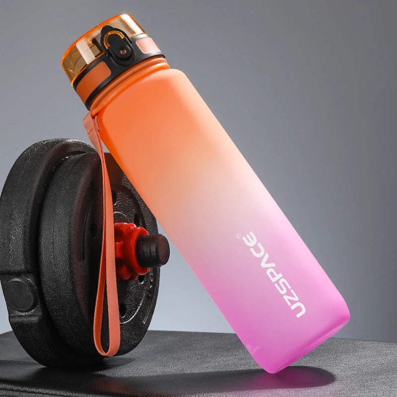UZSPACE 500/1000ML Sports Water Bottle Shaker Portable Leakproof Tritan Plastic Drinkware BPA Free