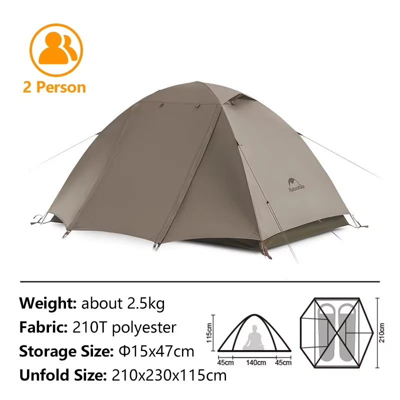 Cloud River 2–3 Person Ultralight UPF50+ Trekking Tent for Camping & Hiking (NATUREHIKE)