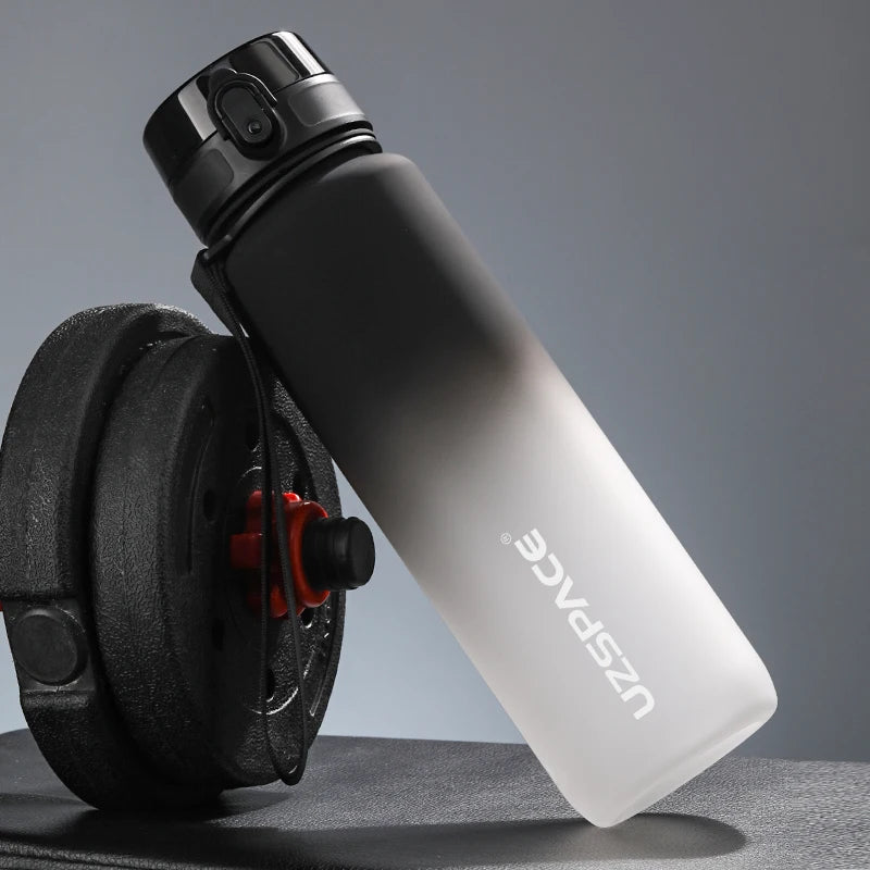 UZSPACE 500/1000ML Sports Water Bottle Shaker Portable Leakproof Tritan Plastic Drinkware BPA Free