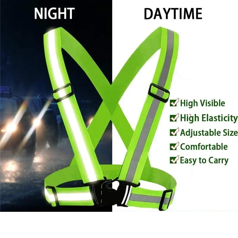 Reflective Safety Vest Strap – Lightweight Adjustable Night Walking & Biking Gear