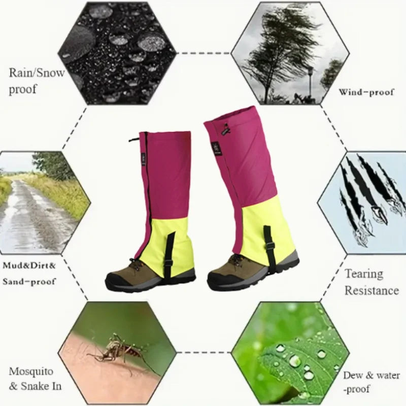 Waterproof Polyester Leg Gaiters – Snow & Sand Protection for Hiking, Skiing, and Mountaineering
