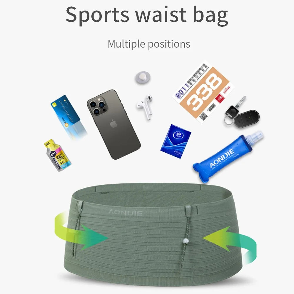 AONIJIE W8116 Elastic Sports Waist Bag Running Race Number Belt for Triathlon, Marathon & Cycling