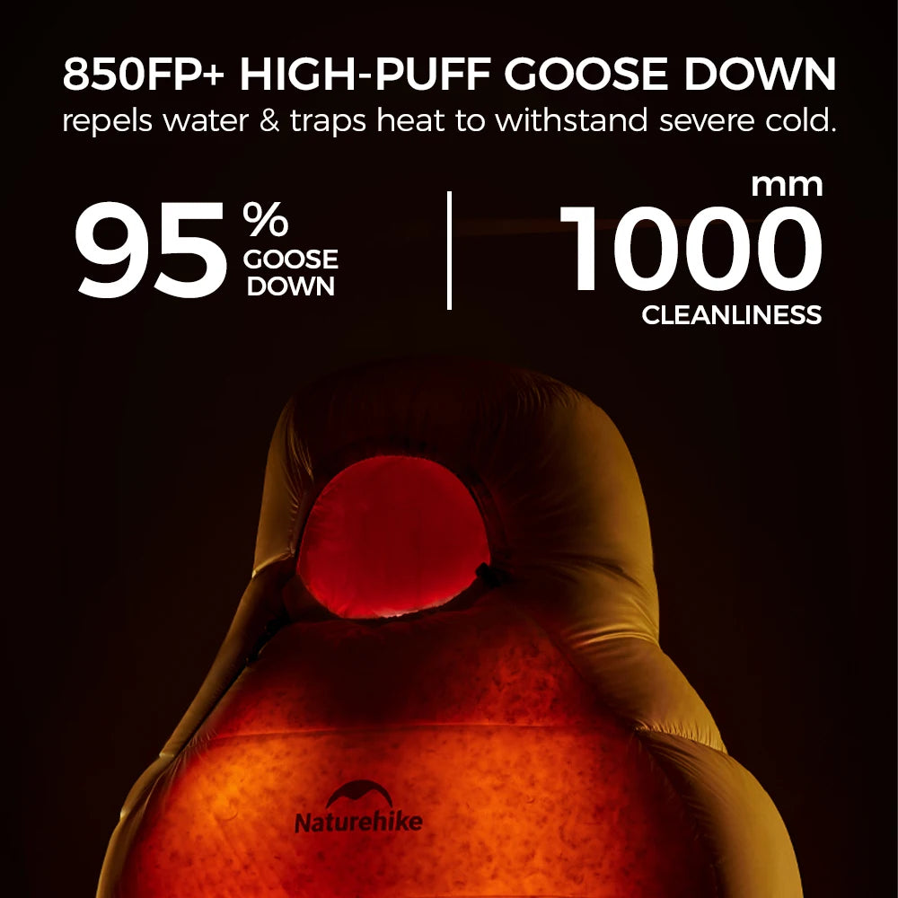 Mummy Goose Down Ultralight Sleeping Bag Winter Cold Weather Hiking Camping Portable Sack