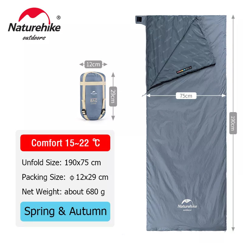 Naturehike LW180 Sleeping Bag Ultralight Cotton Sleeping Bag Spring Summer Sleeping Bag