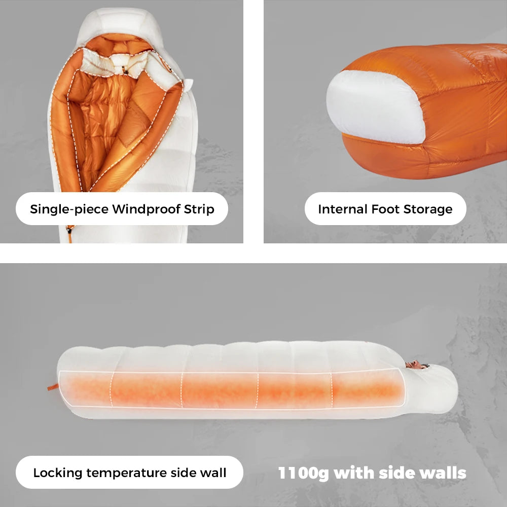 Mummy Goose Down Ultralight Sleeping Bag Winter Cold Weather Hiking Camping Portable Sack