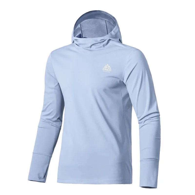 AONIJIE FM5171 Men’s Quick-Dry Hooded Long Sleeve Shirt | Breathable Sun Protection for Running
