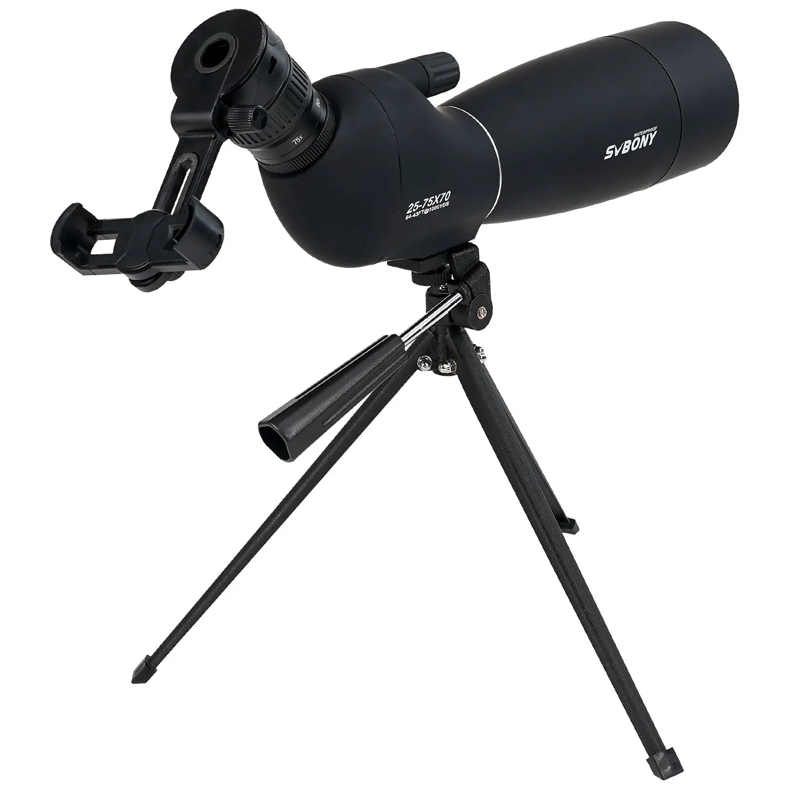 SVBONY SV28PLUS 25–75x Spotting Scope – 50/60/70mm FMC BAK4 Prism Long-Range Telescope