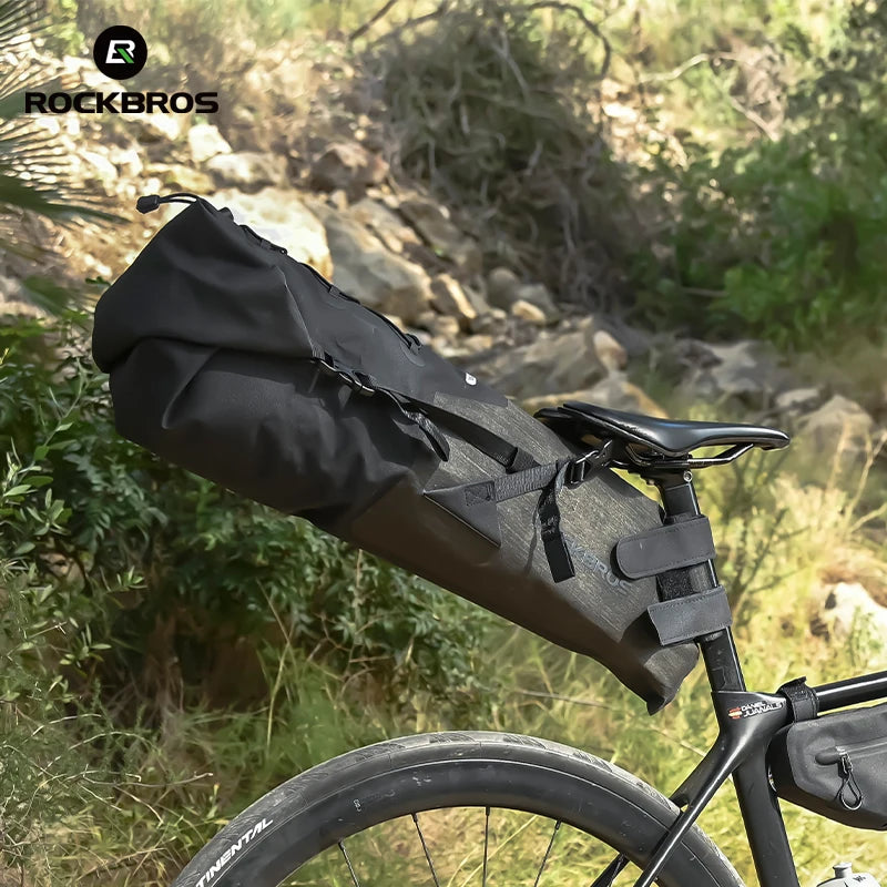 Waterproof 10L Bike Saddle Bag with Reflective Straps & Quick Release Mount