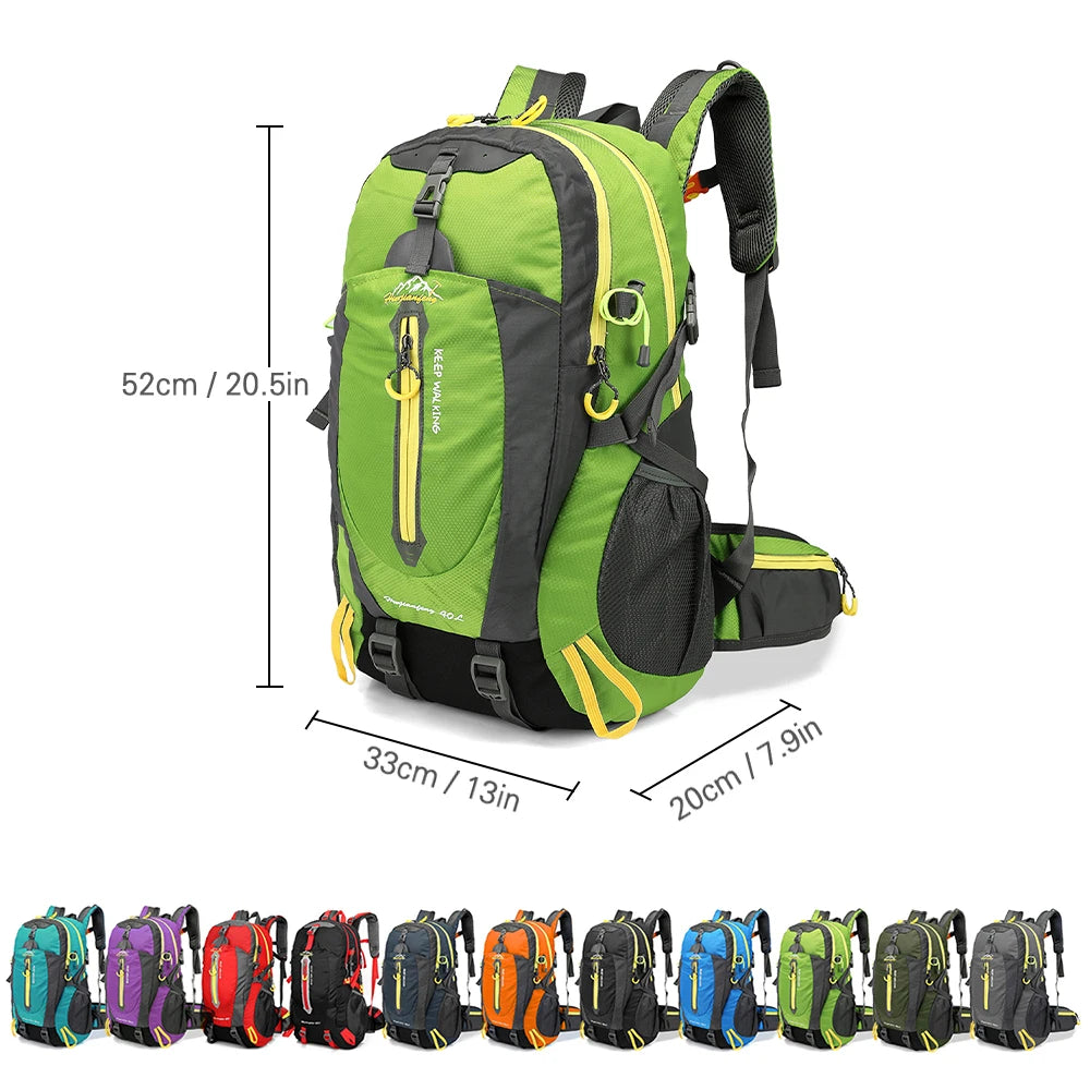 TOMSHOO 40L Water-Resistant Travel Backpack Hiking Camping Daypack Trekking Bag