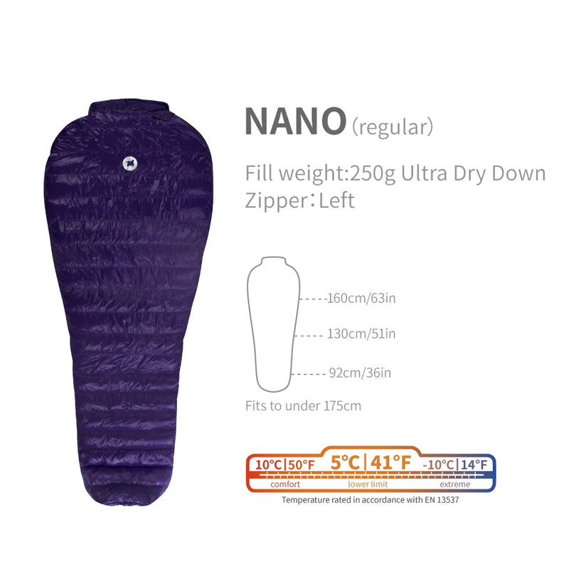 Nano Sleeping Bag Camping Summer Ultralight Goose Down Quilt Waterproof Outdoor Hiking Sleep Gear