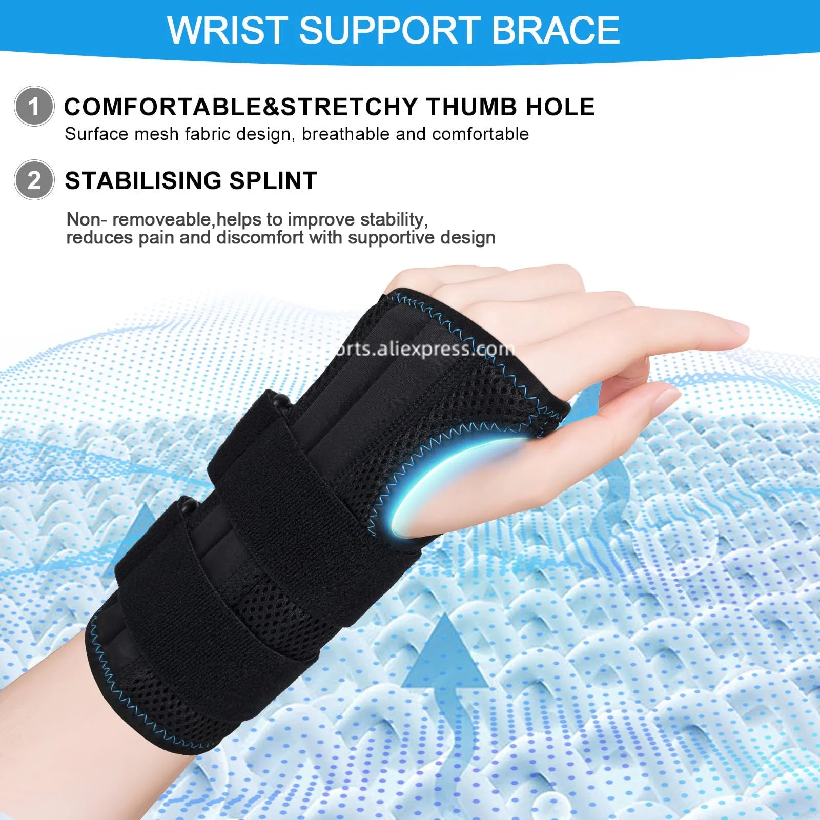 OKERQI Adjustable Wrist Support Brace Fitness Weightlifting Pain Relief Left Right Hand
