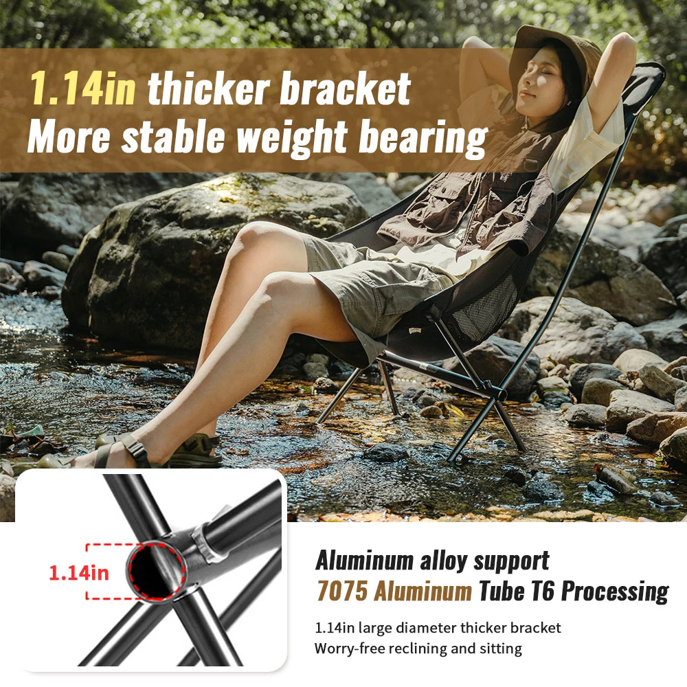 Star Moon Chair L04 Ultralight Portable Folding Camping Chair Aluminium Outdoor Picnic Backrest Seat