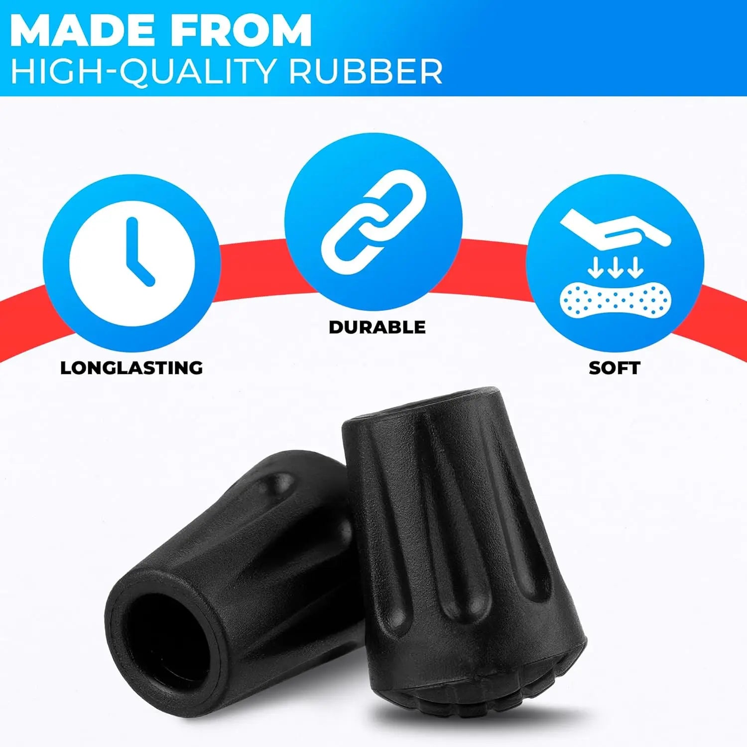 1–10Pc Anti-Slip Rubber Tips for Trekking Poles – Durable Hiking Stick End Protectors