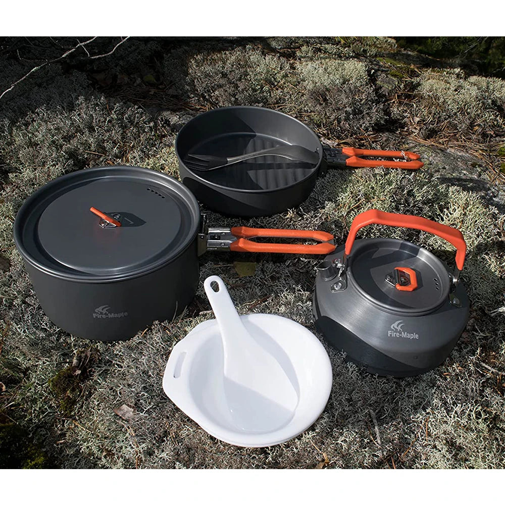 Fire Maple Feast 2 Aluminium Cookware Set Outdoor Camping Hiking Pot Pan Kettle Kit FMC-F2