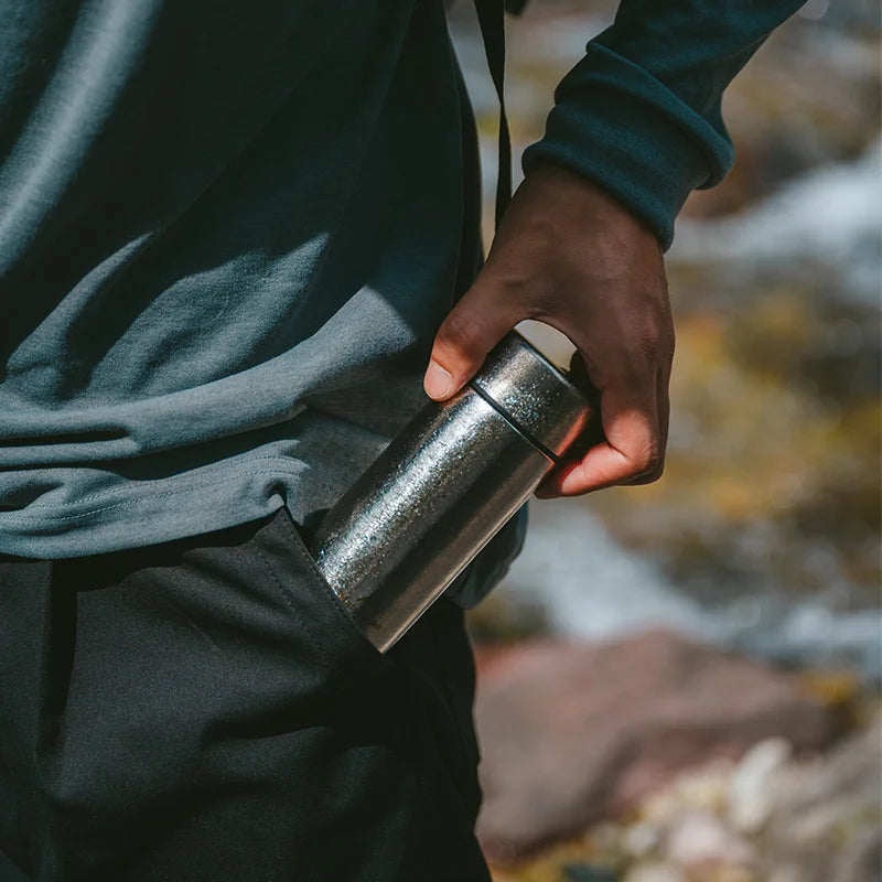 200ML Titanium Water Bottle Ultralight Camping Pocket Cup Outdoor Drinking Bottle