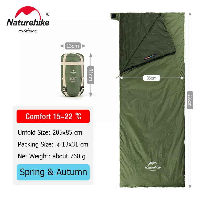 Naturehike LW180 Sleeping Bag Ultralight Cotton Sleeping Bag Spring Summer Sleeping Bag