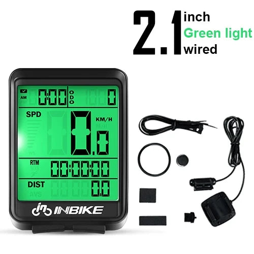 INBIKE 2.1 Inch Wireless Bike Computer Waterproof Cycling Speedometer Odometer