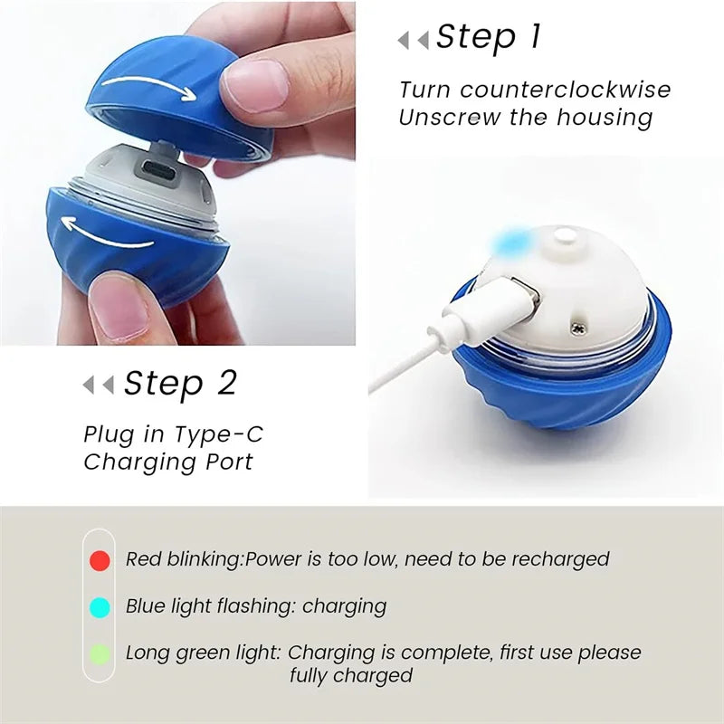 Smart Interactive Dog Toy Ball – USB Rechargeable, Automatic Bouncing & Durable Design for Pets