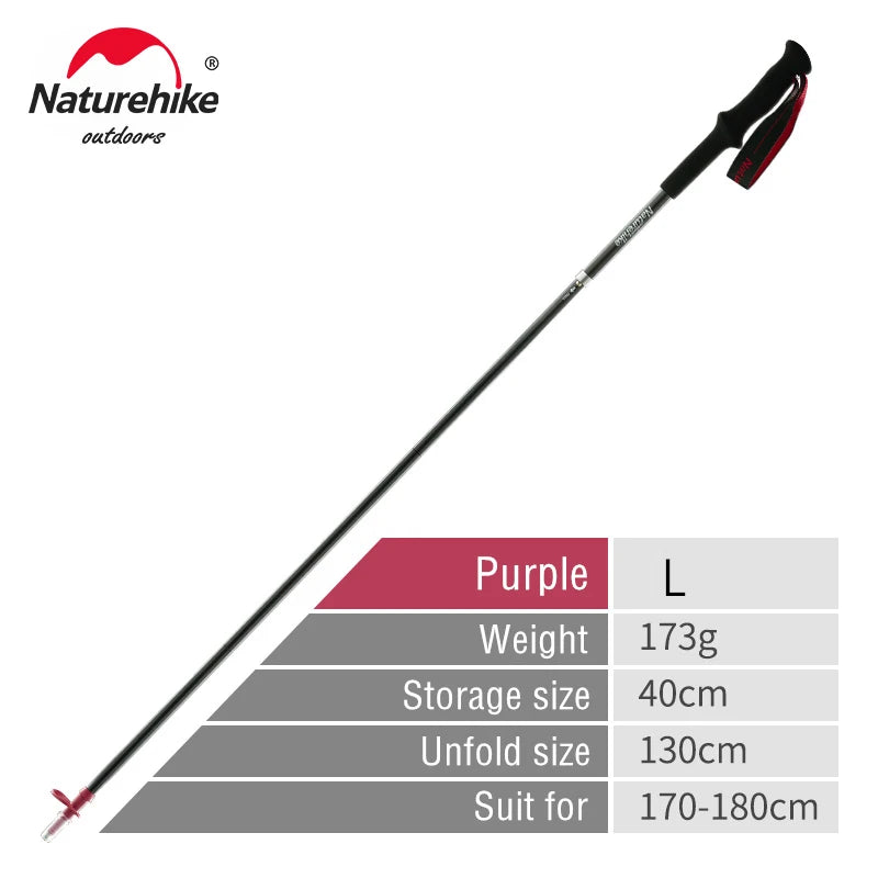 Naturehike ST08 Foldable Carbon Trekking Poles – Ultralight 4-Section Hiking Sticks