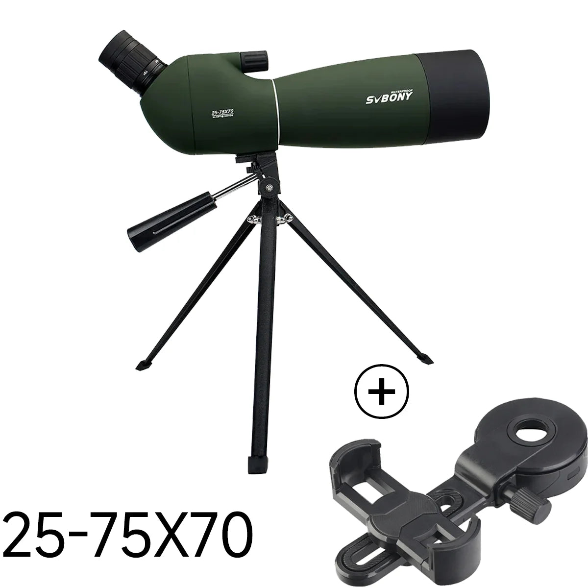SVBONY SV28 Spotting Scope – 25-75x FMC BAK4 Zoom Telescope with Tripod for Birdwatching & Shooting