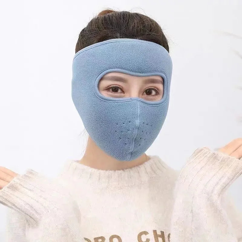 Thickened Fleece Full Face Cycling Mask with Goggles – Windproof & Dustproof Winter Riding Gear