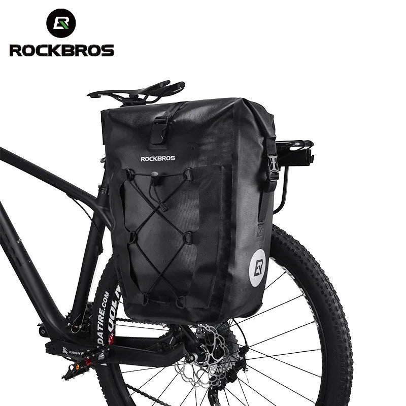 ROCKBROS Waterproof Bike Bag 27L Travel Cycling Bag Basket Bicycle Rear Rack Tail Seat Trunk Bags