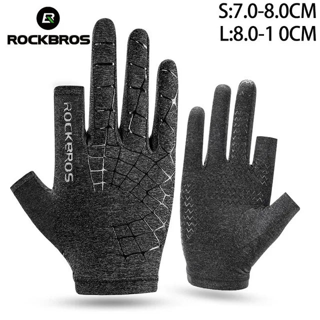 ROCKBROS Summer Cycling Gloves Anti-Slip Breathable Touchscreen Half Finger Bike Gloves