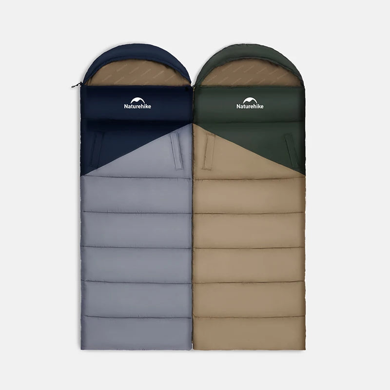 Sunny PL02 Hooded Envelope Sleeping Bag Dual-Use Quilt Portable Camping 3-Season Adult Bag