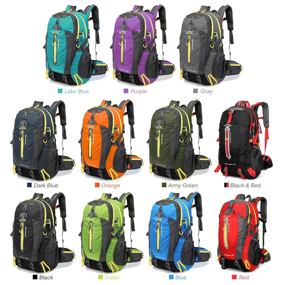 40L Nylon Water Resistant Backpack – Lightweight Outdoor Daypack for Hiking & Travel
