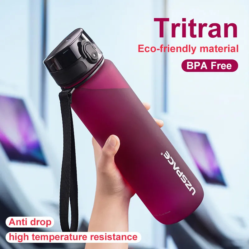 500/800/1000ml Sports Water Bottle BPA Free Portable Leak-proof Shaker Bottle Plastic Drinkware