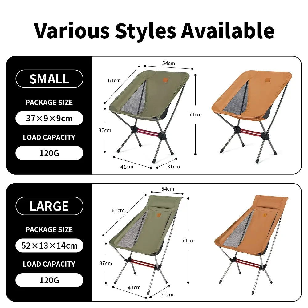 L01 L02 Ultralight Portable Moon Camping Chair Folding Outdoor Fishing Picnic Beach Seat