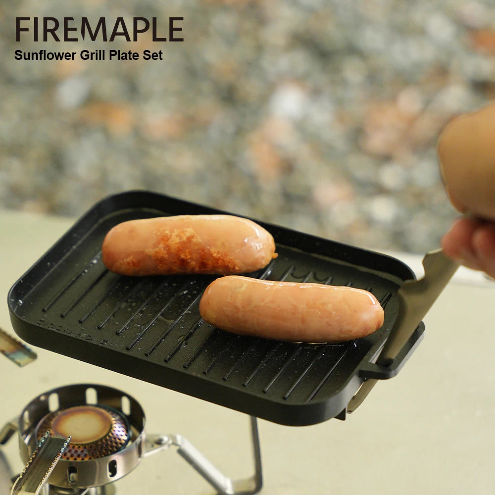 Mini Grill Plate Set Non-Stick Aluminium Alloy for Outdoor Camping & BBQ