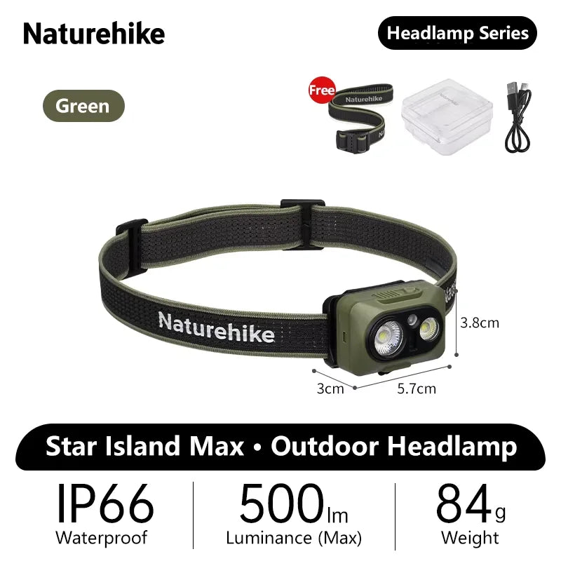 CNK2450ZM010 Rechargeable Headlamp 500lm Waterproof Camping Hiking LED Sensor Light