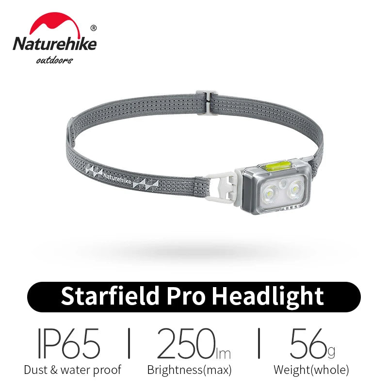 NATUREHIKE Starfield Pro Headlamp 250lm Rechargeable Head-Mounted Light for Running Camping