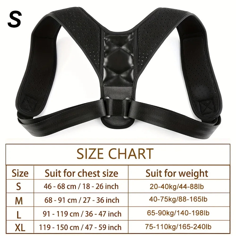 Adjustable Back Brace Posture Corrector for Men and Women – Upper Back and Shoulder Support