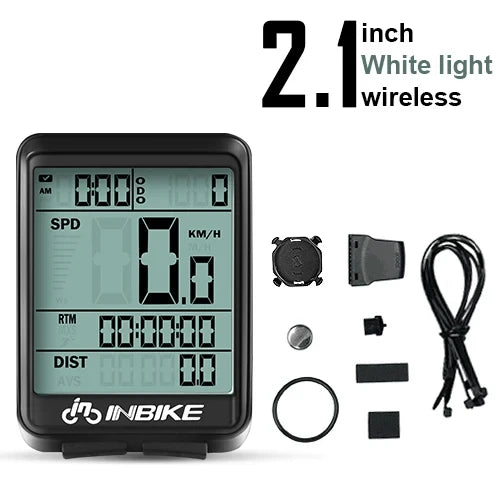 INBIKE 2.1 Inch Wireless Bike Computer Waterproof Cycling Speedometer Odometer