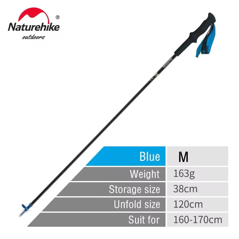 Naturehike ST08 Ultralight Foldable Carbon Trekking Poles – 4-Section Hiking Sticks
