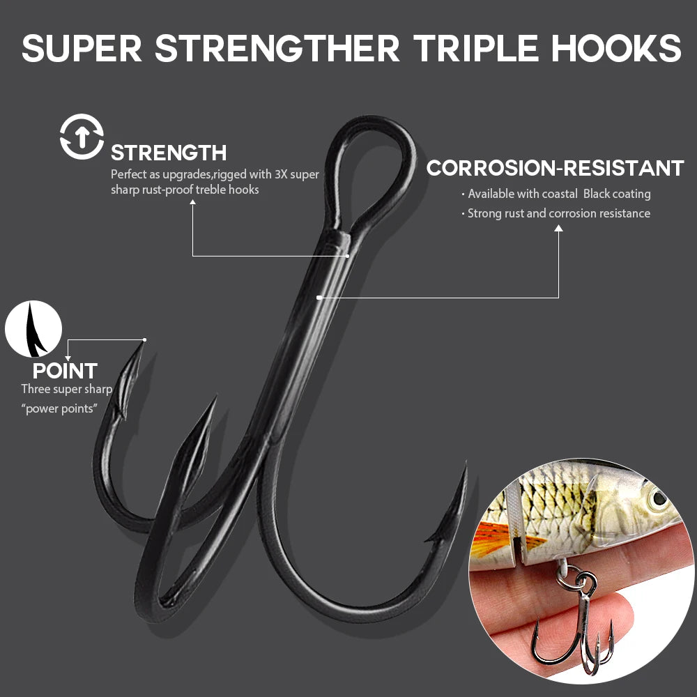 10/14cm Sinking Jointed Swimbait Lure with Treble Hooks – 6/7/8 Segment Crankbait
