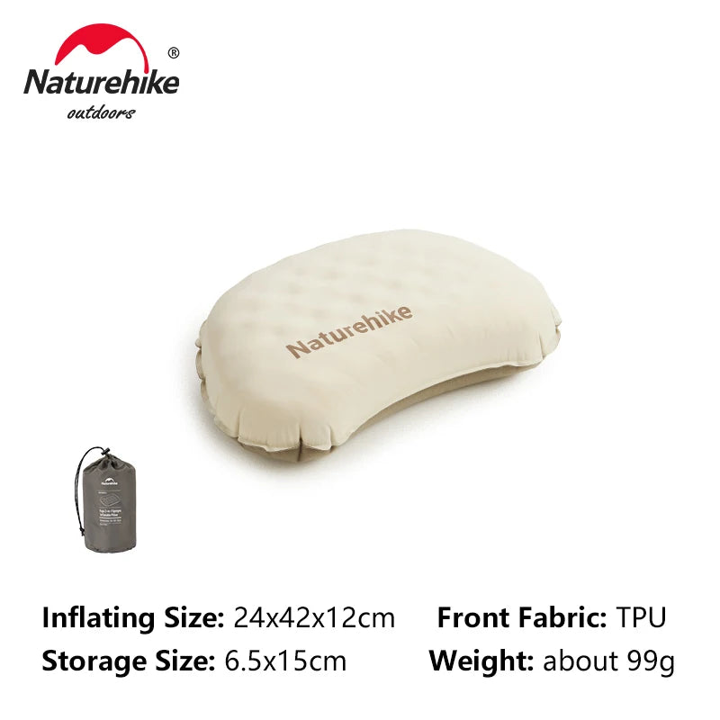 Naturehike Feather Bone 2-in-1 Foam Inflatable Pillow – Waterproof & Adjustable for Camping & Travel