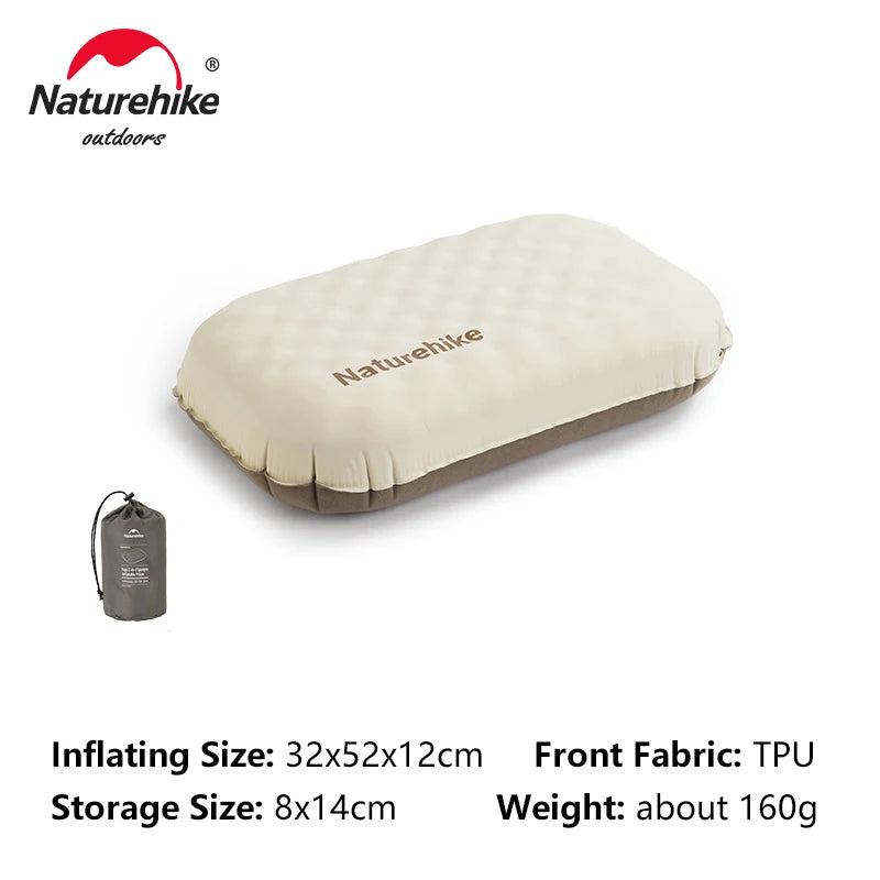 Naturehike Feather Bone 2-in-1 Foam Inflatable Pillow – Waterproof & Adjustable for Camping & Travel