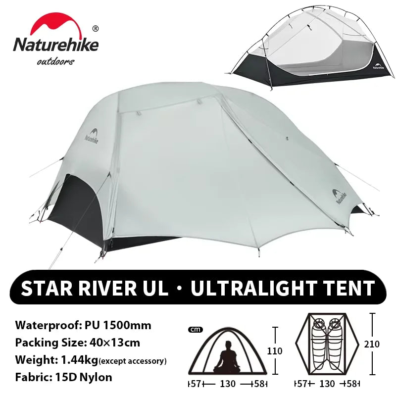 Star River UL 2-Person Ultralight Trekking Tent for Camping & Hiking (NATUREHIKE)