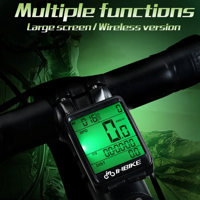 INBIKE 2.1 Inch Wireless Bike Computer Waterproof Cycling Speedometer Odometer