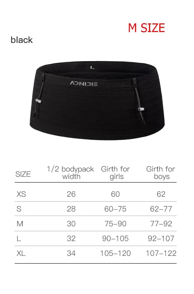 AONIJIE W8116 Elastic Sports Waist Bag Running Race Number Belt for Triathlon, Marathon & Cycling