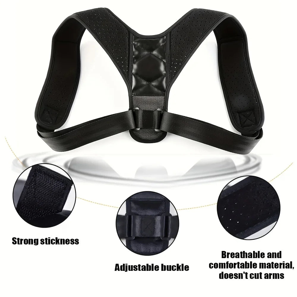 Adjustable Back Brace Posture Corrector for Men and Women – Upper Back and Shoulder Support