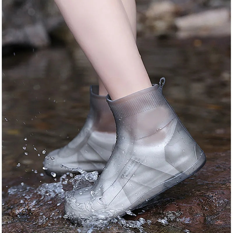 Premium Reusable Silicone Rain Shoe Cover: Waterproof Tall Tube Boot Protector with Anti-Slip Grip