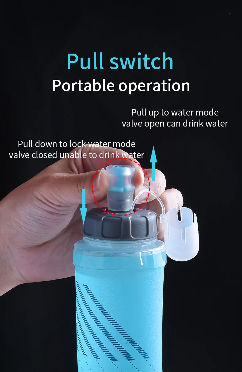 AONIJIE SD24 500ml BPA-Free Soft Flask Water Bottle with Pull or Rotary Switch for Running & Hiking