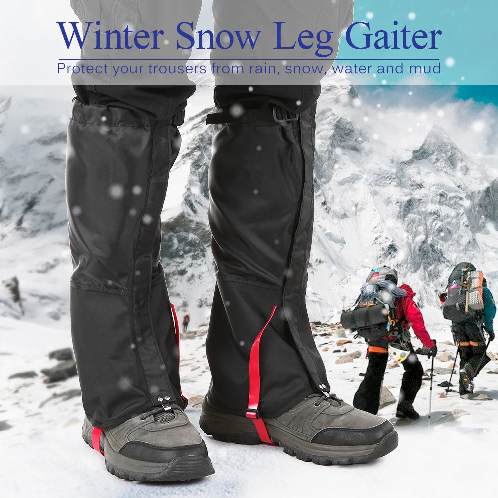 OUTDOOR MOUNTAIN Waterproof Snow Leg Gaiters for Hiking & Climbing Boots Cover