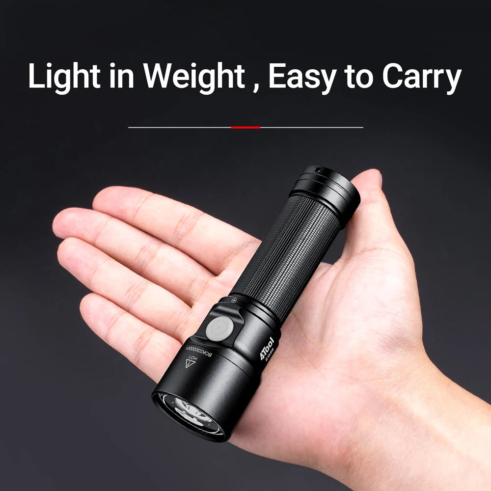 2200 Lumens Rechargeable LED Flashlight with 21700 Battery & USB Charging