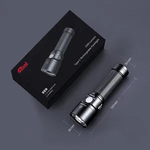 2200 Lumens Rechargeable LED Flashlight with 21700 Battery & USB Charging