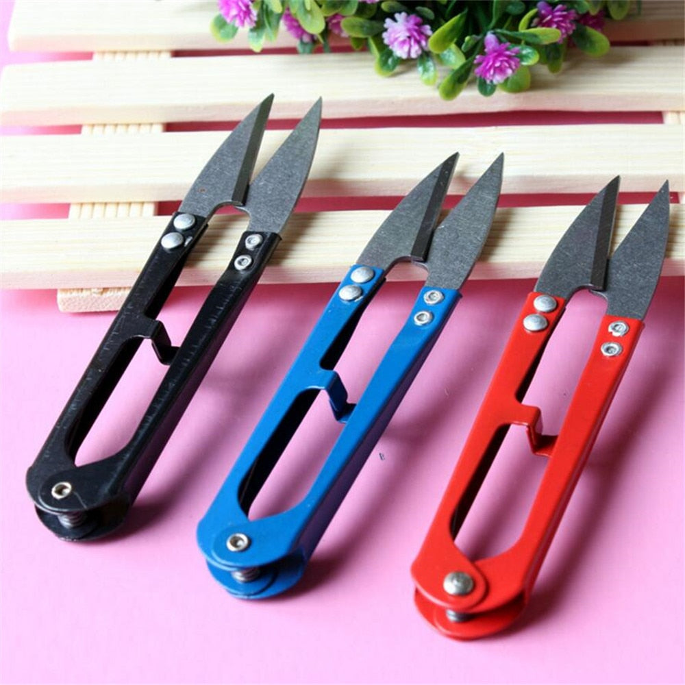 1 Pcs U-shaped Mini Scissors For Fishing Sewing Scissors Nippers Fish Use Scissors Fishing Line Cutter Tools Random Color FA49